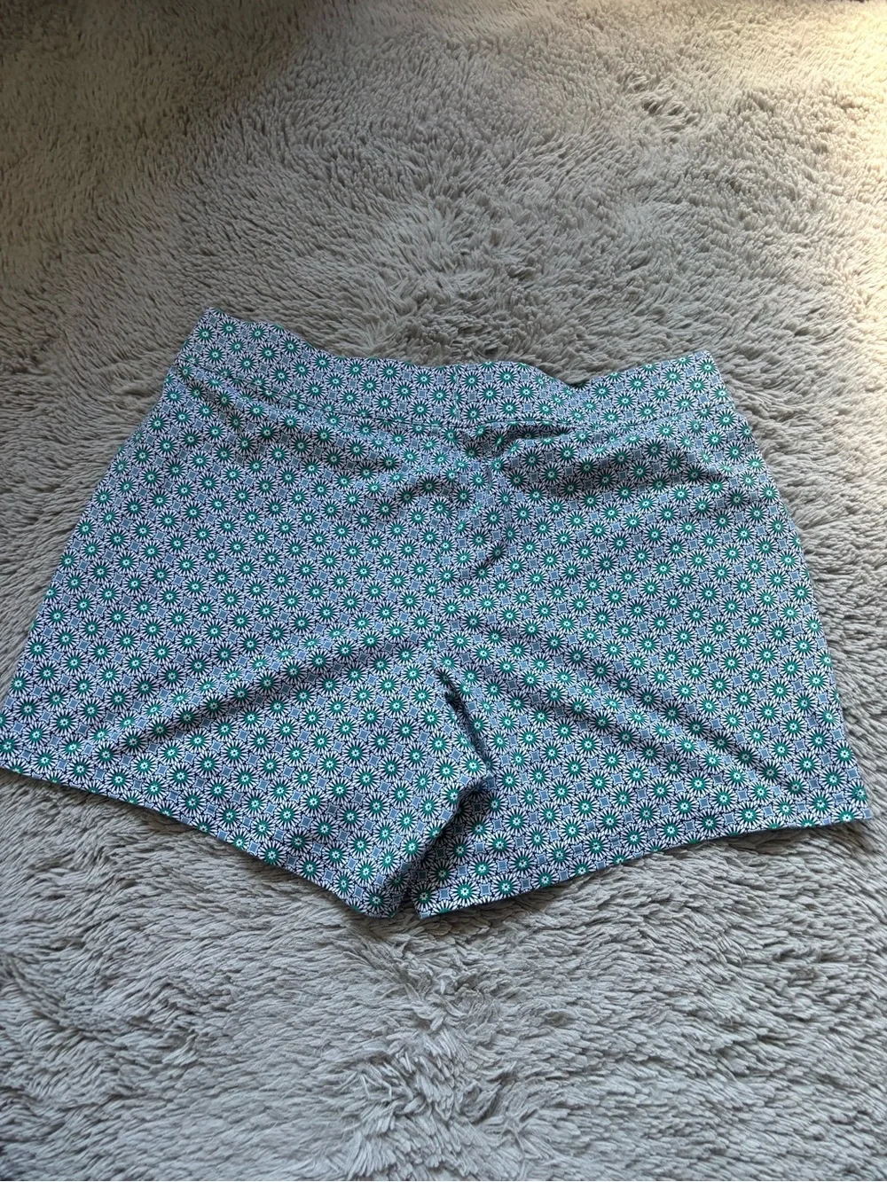 Lands end geometric Floral Print Green and Blue shorts size 2X